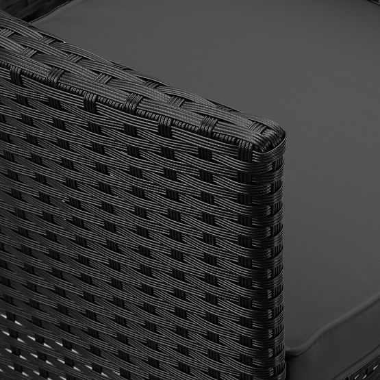 Vrtna klupa od tehnoratana sofa CORDOBA crna sa sivim jastucima