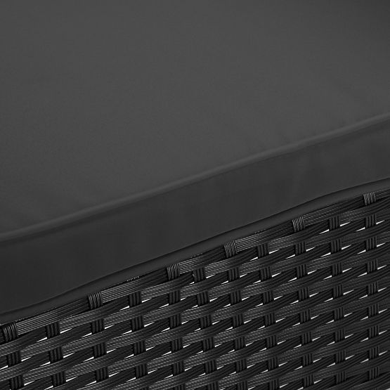 Vrtna klupa od tehnoratana sofa CORDOBA crna sa sivim jastucima