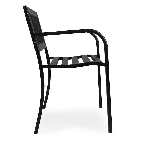 Vrtna klupa s rešetkastim naslonom 120x50 cm metalna parkovna crna MultiGarden