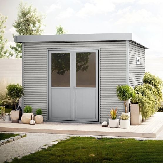 Vrtna kućica Ardena 3x3 m 9 m², tamno siva, kompozitno drvo, aluminij, jednostavna montaža