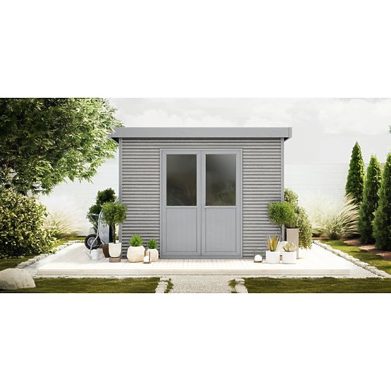 Vrtna kućica Ardena 3x3 m 9 m², tamno siva, kompozitno drvo, aluminij, jednostavna montaža