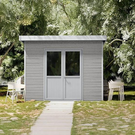 Vrtna kućica Ardena 3x3 m 9 m², tamno siva, kompozitno drvo, aluminij, jednostavna montaža