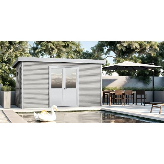 Vrtna kućica Ardena 4x3 m 12 m², tamno siva, kompozitno drvo, aluminij, jednostavna montaža