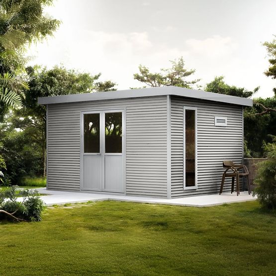 Vrtna kućica Ardena 4x3 m 12 m², tamno siva, kompozitno drvo, aluminij, jednostavna montaža