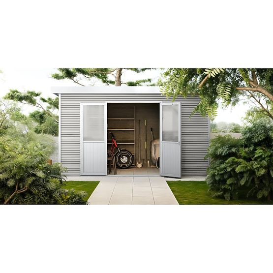 Vrtna kućica Ardena 4x3 m 12 m², tamno siva, kompozitno drvo, aluminij, jednostavna montaža