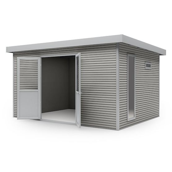 Vrtna kućica Ardena 4x3 m 12 m², tamno siva, kompozitno drvo, aluminij, jednostavna montaža