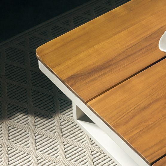 Vrtna kutna garnitura s stolom Porticato, akacijevo drvo FSC, izgled tikovine, svijetlo bež