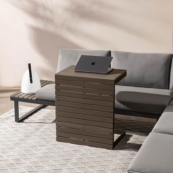 Vrtna kutna garnitura sa stolom Valongo, polywood, spun-poly, svijetlosiva/antracit