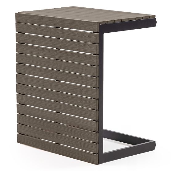 Vrtna kutna garnitura sa stolom Valongo, polywood, spun-poly, svijetlosiva/antracit