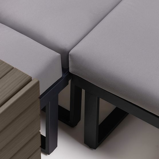 Vrtna kutna garnitura sa stolom Valongo, polywood, spun-poly, svijetlosiva/antracit