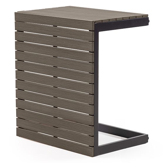 Vrtna kutna garnitura sa stolom Valongo, polywood, spun-poly, svijetlosiva/antracit