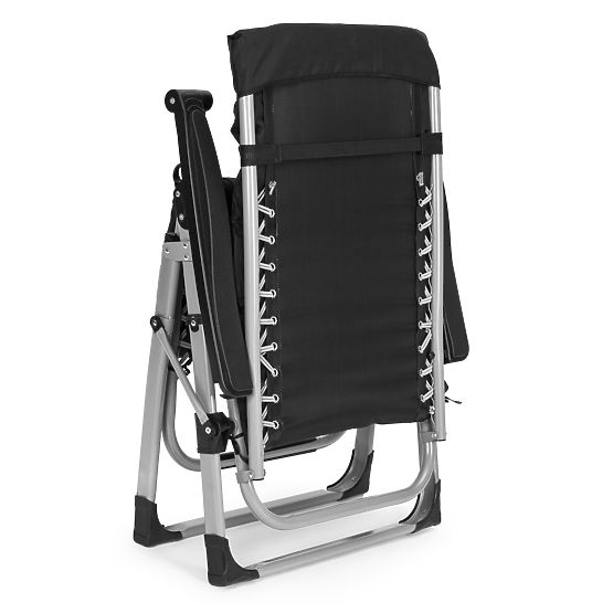 Vrtna ležaljka s podesivim naslonom i jastukom + naslon za glavu crna MultiGarden