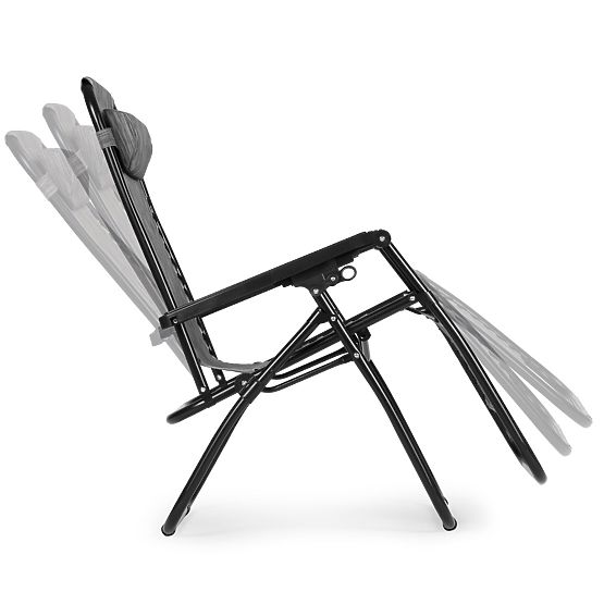 Vrtna ležaljka s podesivim naslonom ZERO GRAVITY ModernHome - siva