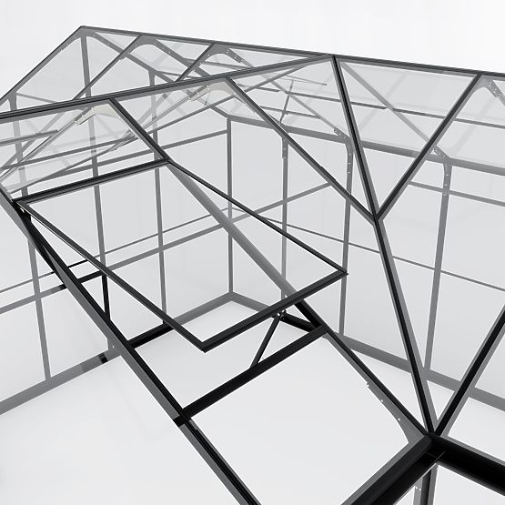 Vrtna oranžerija Royal Green Standard 16,6 m² s temeljem, kaljeno staklo 4 mm, aluminij, crna