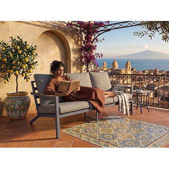 Vrtna sofa s 3 sjedala MISTERIOSO udobna sofa za balkon 190cm