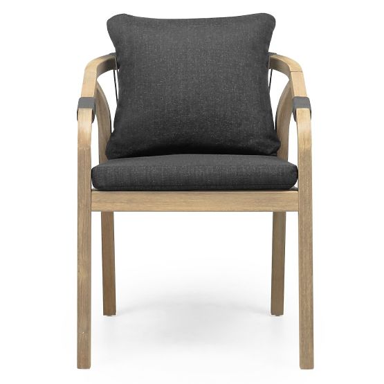 Vrtna stolica Castello s pletenjem, akacijevo drvo FSC, izgled tikovine, tamno siva