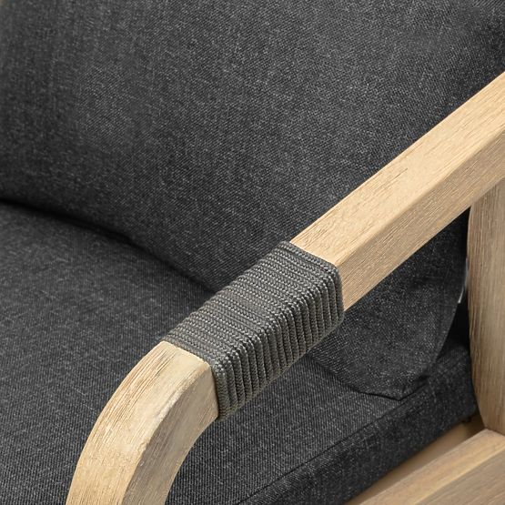 Vrtna stolica Castello s pletenjem, akacijevo drvo FSC, izgled tikovine, tamno siva