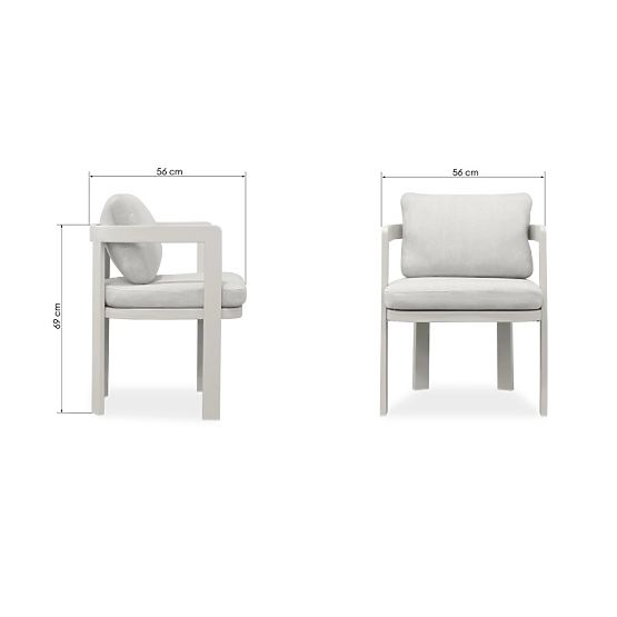 Vrtna stolica Japori aluminijska, svijetlo bež, zaobljena