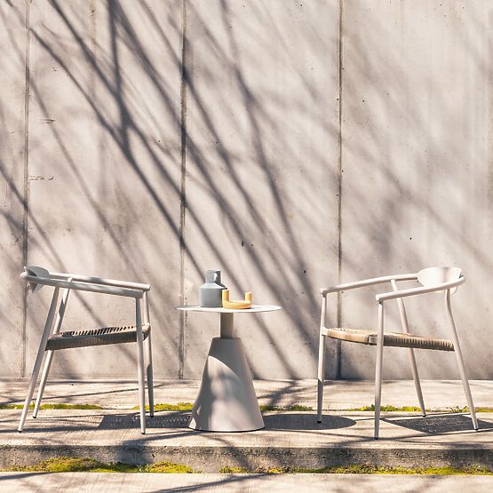 Vrtna stolica Piretto, tehnoratan, aluminij, svijetlo bež/svijetlo smeđa