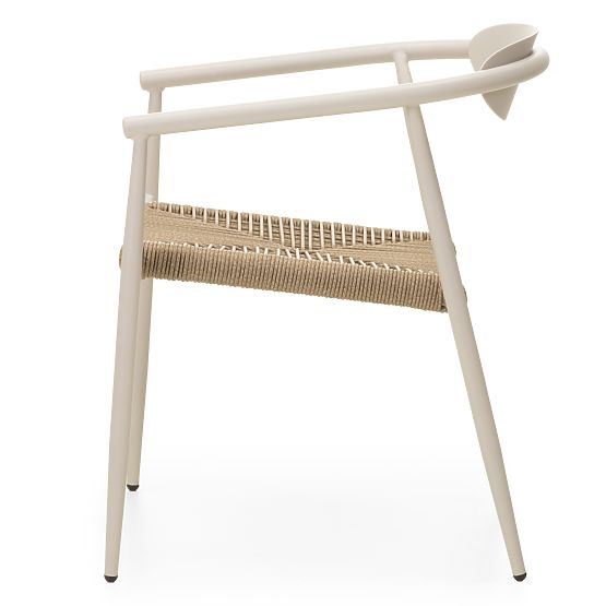 Vrtna stolica Piretto, tehnoratan, aluminij, svijetlo bež/svijetlo smeđa