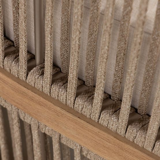 Vrtni kutni set sa stolom Vetralla, pletenje, akacijevo drvo FSC, izgled tikovine, svijetlo bež