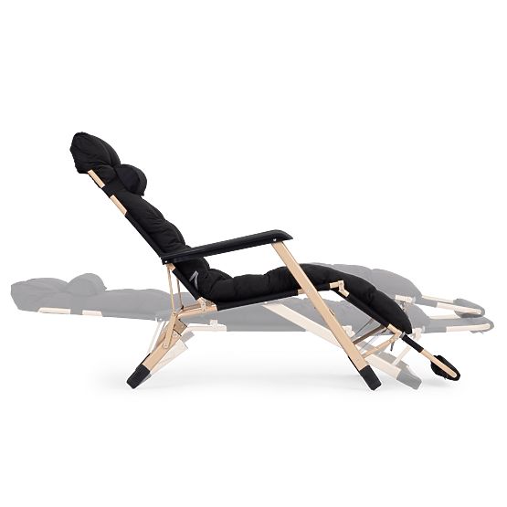 Vrtni ležaljka 2u1 s jastukom, podesivim osloncem za noge, crna, zlatni okvir MultiGarden
