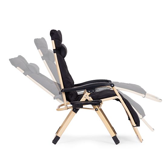 Vrtni ležaljka s jastukom i podesivim naslonom crna zlatni okvir MultiGarden