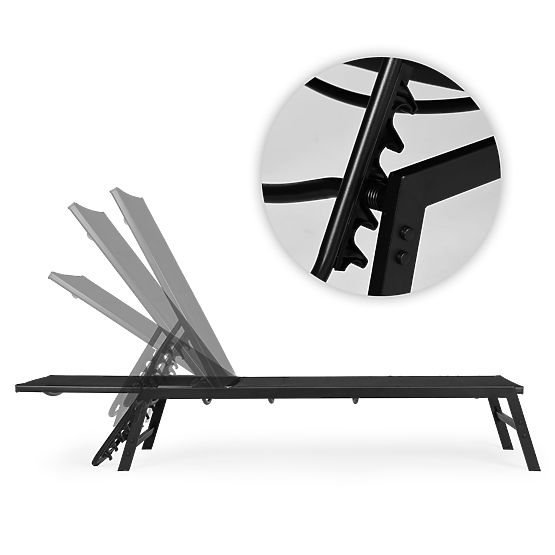 Vrtni ležaljka s podesivim naslonom, čelična konstrukcija, crna MultiGarden