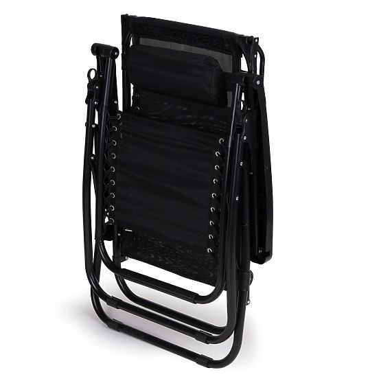 Vrtni ležaljka s podesivim naslonom i pokretnim krovićem Modernhome - crna