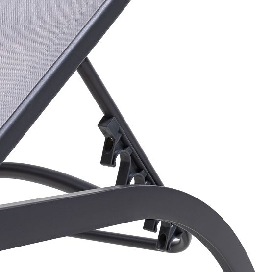 Vrtni ležaljka Sandy podesiva, siva/tamno siva