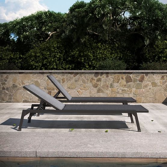 Vrtni ležaljka Shelly podesiva, aluminijska, grafitna