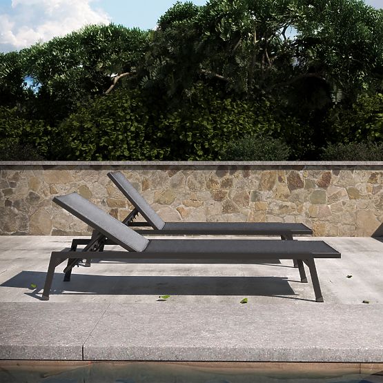 Vrtni ležaljka Shelly podesiva, aluminijska, grafitna