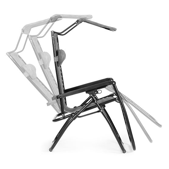 Vrtni ležalnik s nastavljivim naslonjalom in premično streho Modernhome - sivi