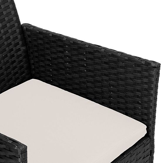 Vrtni namještaj od tehnoratana set 4u1 MAGNOLIA crna bež jastuci