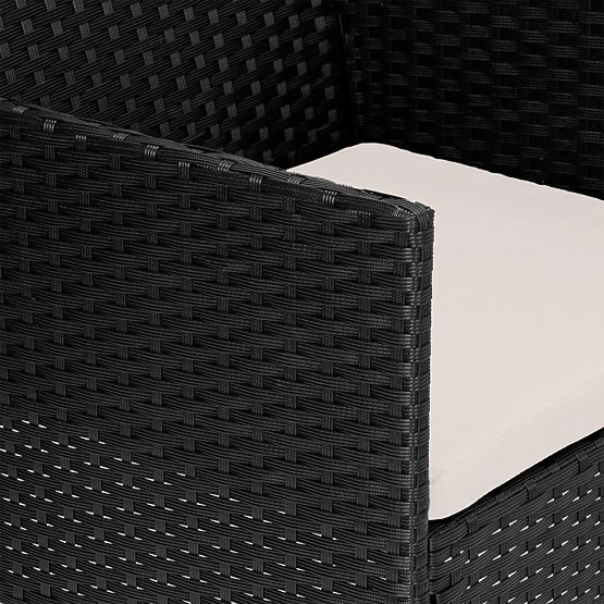 Vrtni namještaj od tehnoratana set 4u1 MAGNOLIA crna bež jastuci