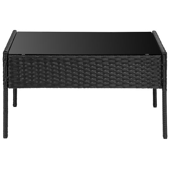 Vrtni namještaj od tehnoratana set 4u1 MAGNOLIA crna bež jastuci