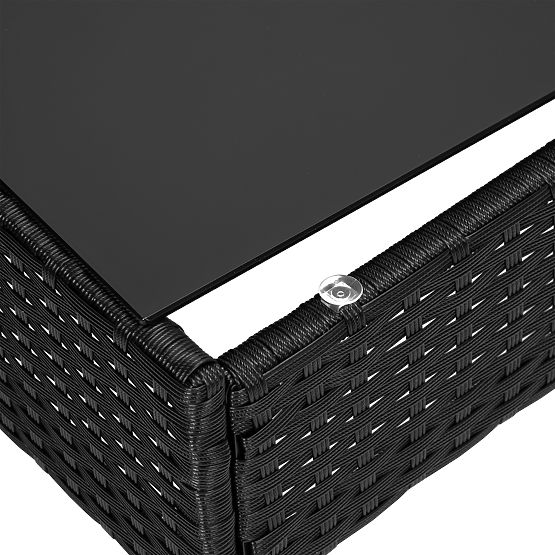 Vrtni namještaj od tehnoratana set 4u1 MAGNOLIA crna bež jastuci