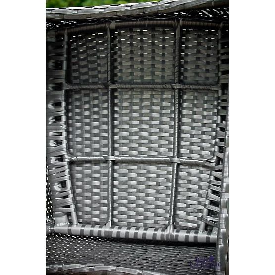 Vrtni namještaj od tehnoratana (sofa 123 cm, 2 x fotelja + stol) UNICO crni