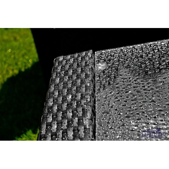 Vrtni namještaj od tehnoratana (sofa 123 cm, 2 x fotelja + stol) UNICO crni