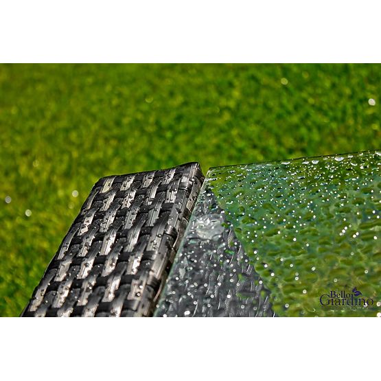 Vrtni namještaj od tehnoratana (sofa 123 cm, 2 x fotelja + stol) UNICO crni