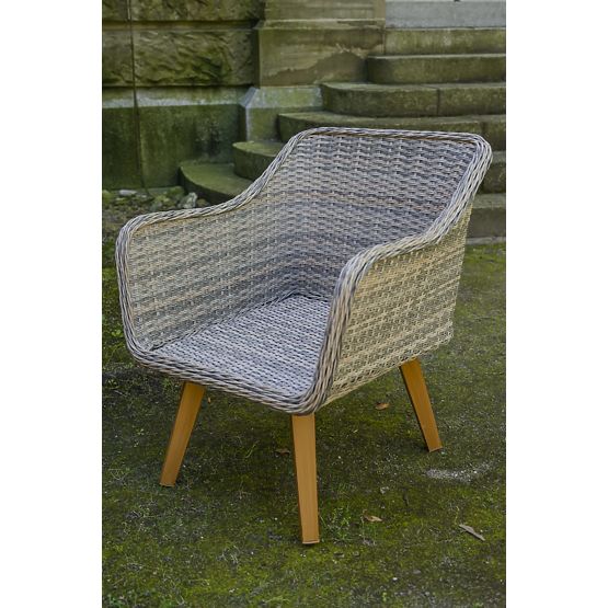 Vrtni namještaj od tehnoratana (velika trosjedna sofa + 2 fotelje + stolić) LARGO Siva mješavina