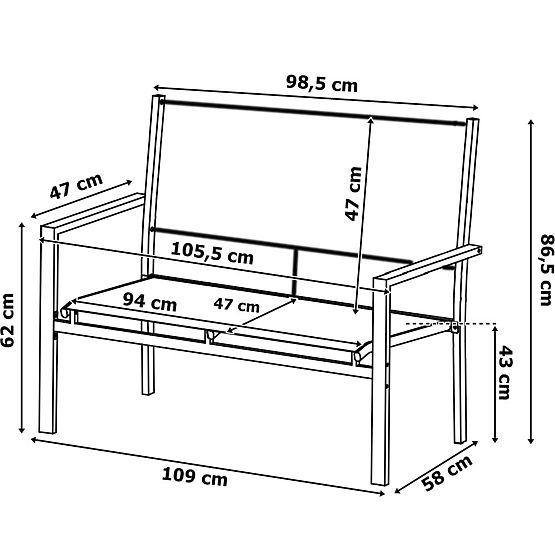 Vrtni namještaj set GRACIOSA BLACK