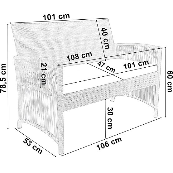 Vrtni namještaj set KALINA siva
