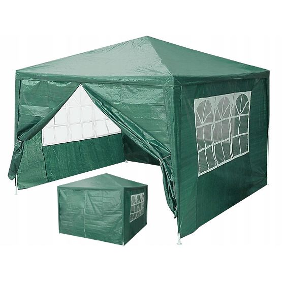 Vrtni paviljon 3x3 m 4 zida zeleni MultiGarden