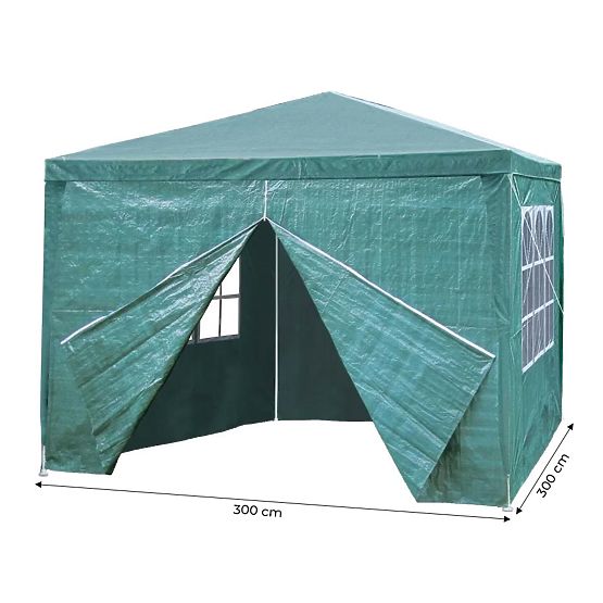 Vrtni paviljon 3x3 m 4 zida zeleni MultiGarden
