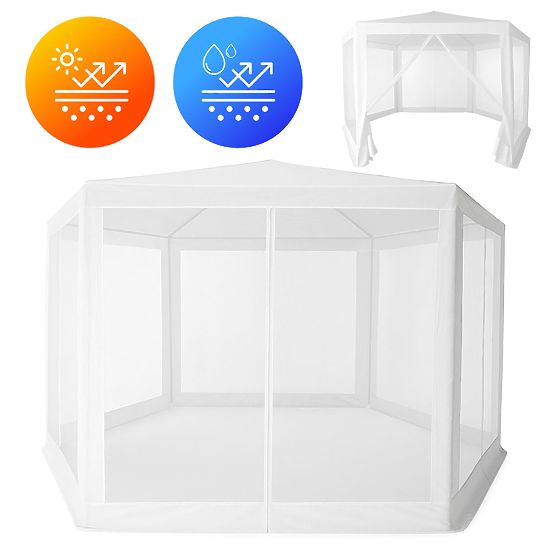Vrtni paviljonski šator 2x2x2 m s mrežom protiv komaraca bijeli MultiGarden