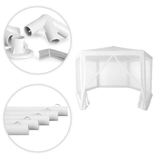 Vrtni paviljonski šator 2x2x2 m s mrežom protiv komaraca bijeli MultiGarden