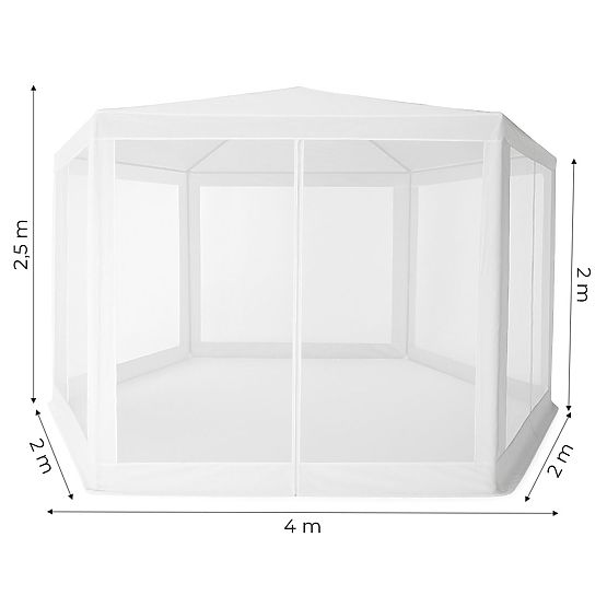 Vrtni paviljonski šator 2x2x2 m s mrežom protiv komaraca bijeli MultiGarden