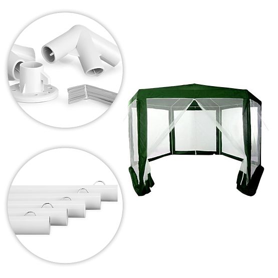 Vrtni paviljonski šator 2x2x2 m s mrežom protiv komaraca zeleni MultiGarden
