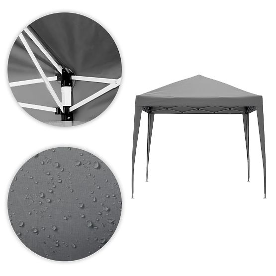 Vrtni paviljonski šator 3x3 m automatski sklopivi + 4 bočne stijenke MultiGarden